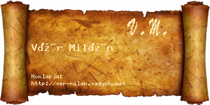Vér Milán névjegykártya